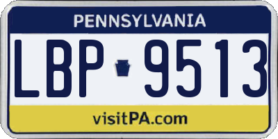 PA license plate LBP9513