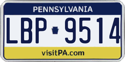 PA license plate LBP9514