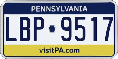 PA license plate LBP9517