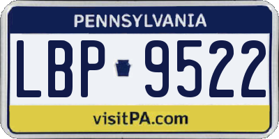 PA license plate LBP9522