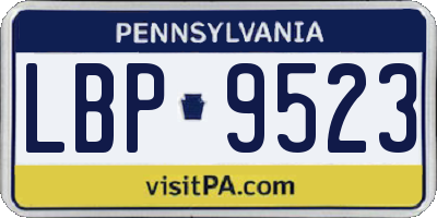 PA license plate LBP9523