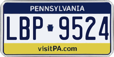 PA license plate LBP9524