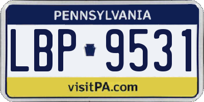 PA license plate LBP9531