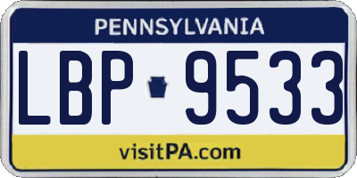 PA license plate LBP9533