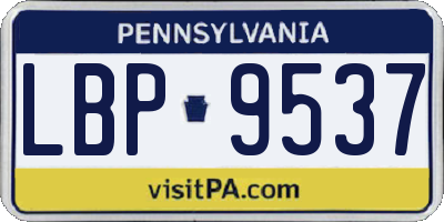 PA license plate LBP9537