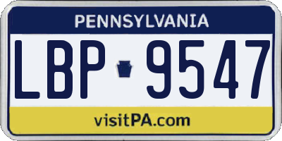 PA license plate LBP9547