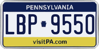 PA license plate LBP9550