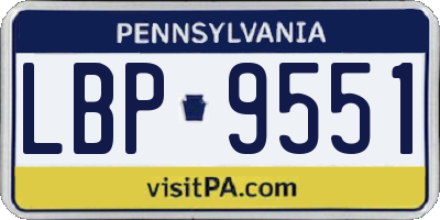 PA license plate LBP9551