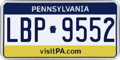 PA license plate LBP9552