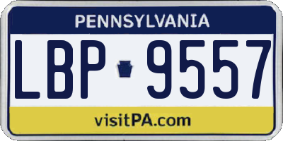 PA license plate LBP9557