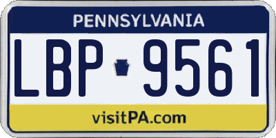 PA license plate LBP9561