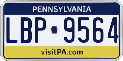 PA license plate LBP9564
