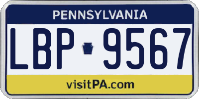 PA license plate LBP9567