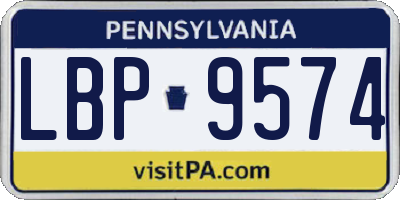 PA license plate LBP9574