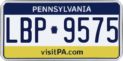 PA license plate LBP9575