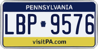 PA license plate LBP9576