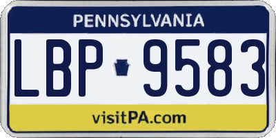 PA license plate LBP9583