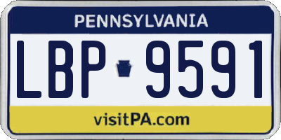 PA license plate LBP9591
