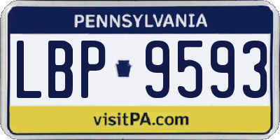 PA license plate LBP9593