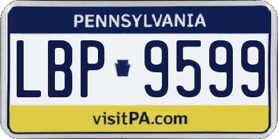 PA license plate LBP9599