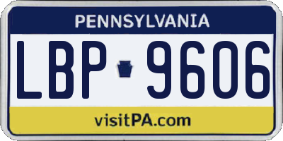 PA license plate LBP9606