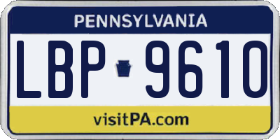 PA license plate LBP9610
