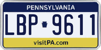 PA license plate LBP9611