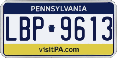 PA license plate LBP9613