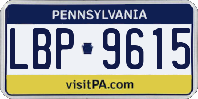 PA license plate LBP9615