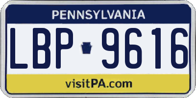 PA license plate LBP9616