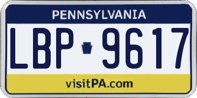 PA license plate LBP9617
