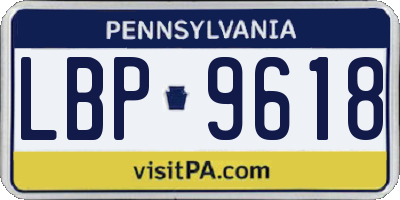 PA license plate LBP9618