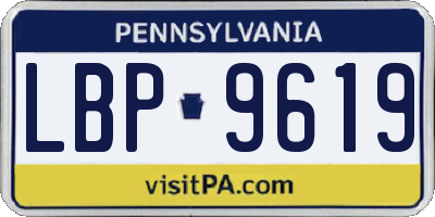 PA license plate LBP9619