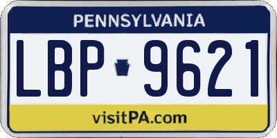 PA license plate LBP9621