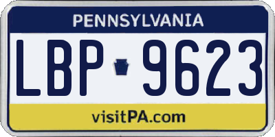 PA license plate LBP9623