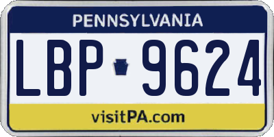 PA license plate LBP9624