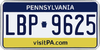 PA license plate LBP9625