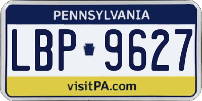 PA license plate LBP9627