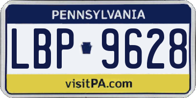 PA license plate LBP9628