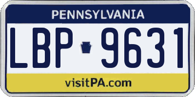 PA license plate LBP9631