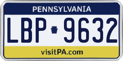 PA license plate LBP9632