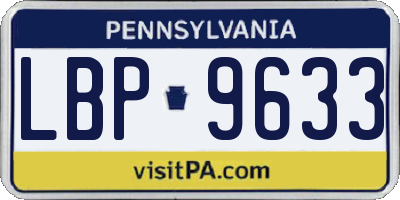 PA license plate LBP9633