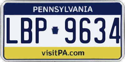 PA license plate LBP9634