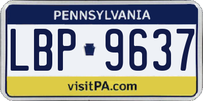 PA license plate LBP9637