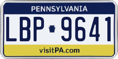 PA license plate LBP9641