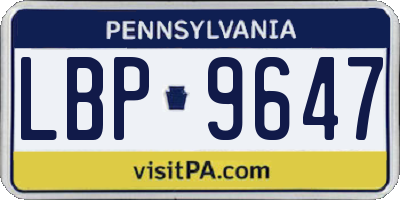PA license plate LBP9647