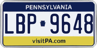 PA license plate LBP9648