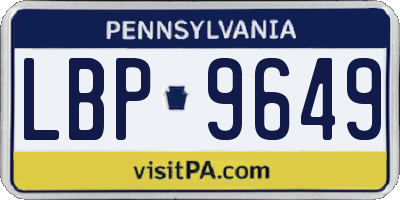 PA license plate LBP9649