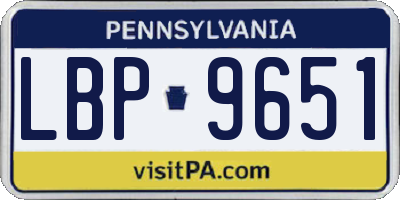 PA license plate LBP9651