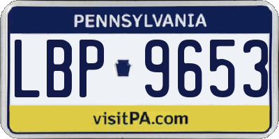 PA license plate LBP9653